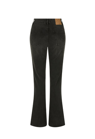 black-flared-jeans-shown-from-the-back-featuring-a-brown-leather-patch-on-the-upper-right-side-set-against-a-plain-white-background