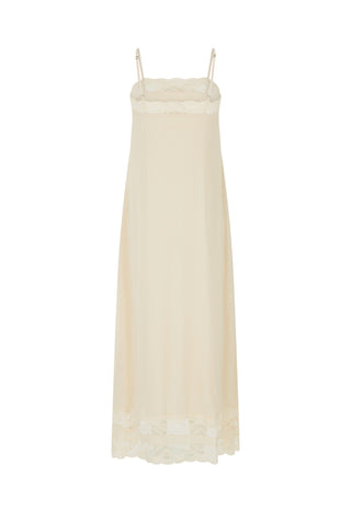 an-off-white-maxi-slip-dress-with-thin-straps-a-ruffled-lace-trimmed-bodice-and-a-matching-lace-hem-shown-against-a-plain-white-background