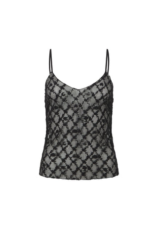 a-black-and-gray-snakeskin-patterned-lace-camisole-top-with-thin-spaghetti-straps-shown-against-a-plain-white-background