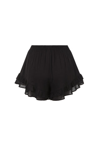 black-ruffled-mini-skirt-with-an-elastic-waistband-shown-against-a-plain-white-background